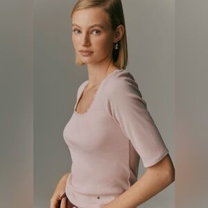 NWT Maeve by Anthropologie 3/4 sleeve lace top Lage